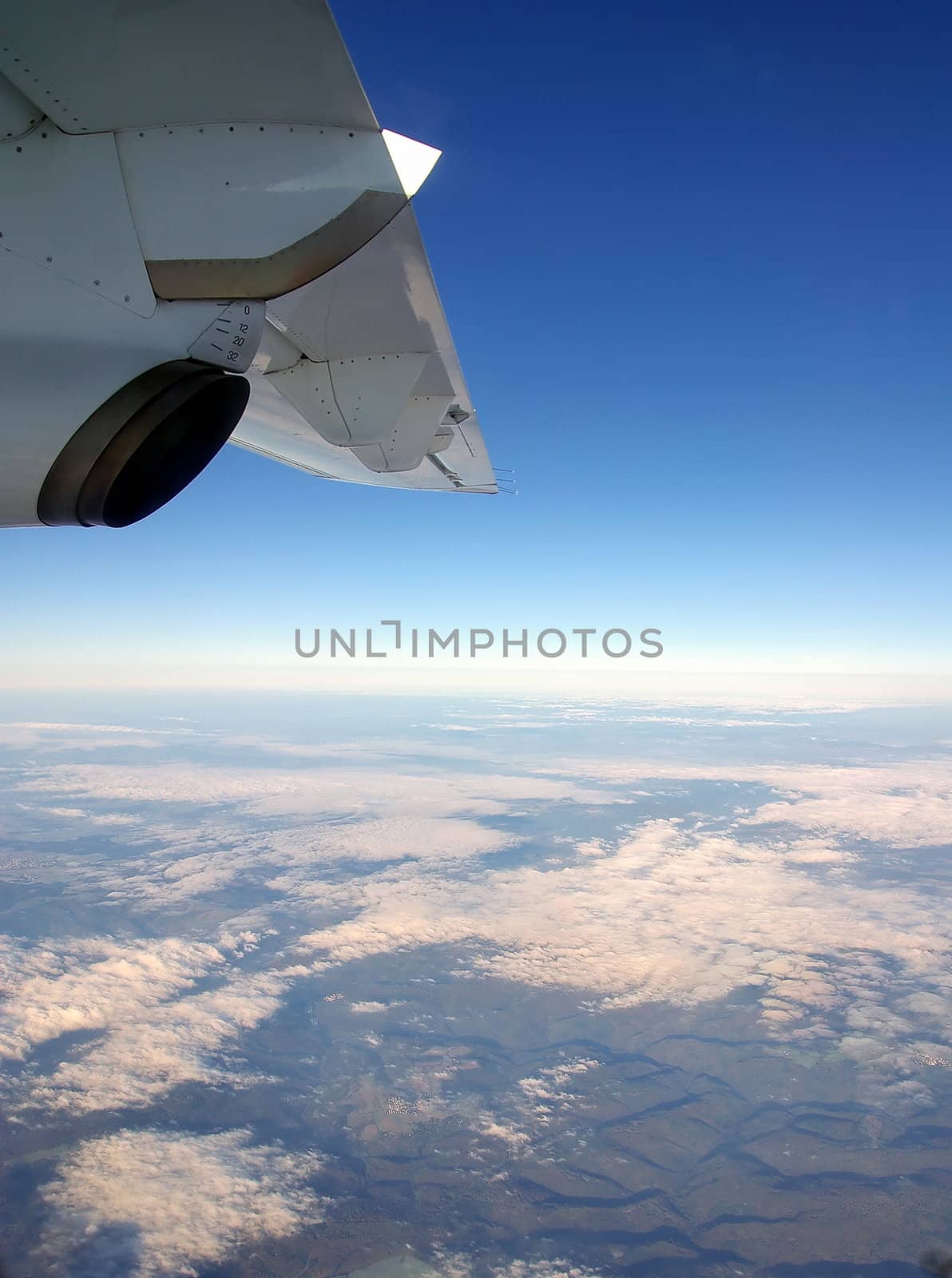 View the window out a turboprop airplane