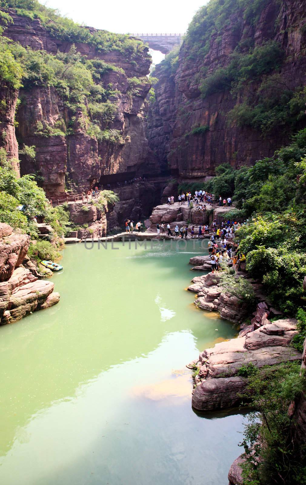 Water falls and cascades of Yun-Tai Mountain, a World Geologic Park and AAAAA Scenery Site in China