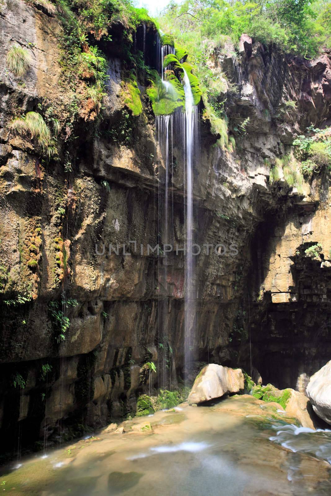 Water falls and cascades of Yun-Tai Mountain, a World Geologic Park and AAAAA Scenery Site in China