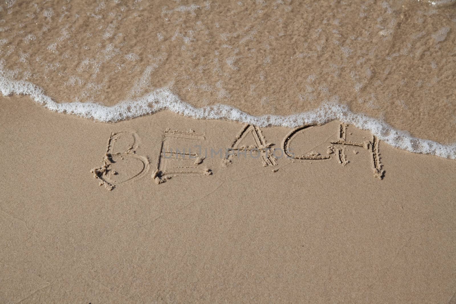 Beach inscription on the coast of Baltic sea by furzyk73