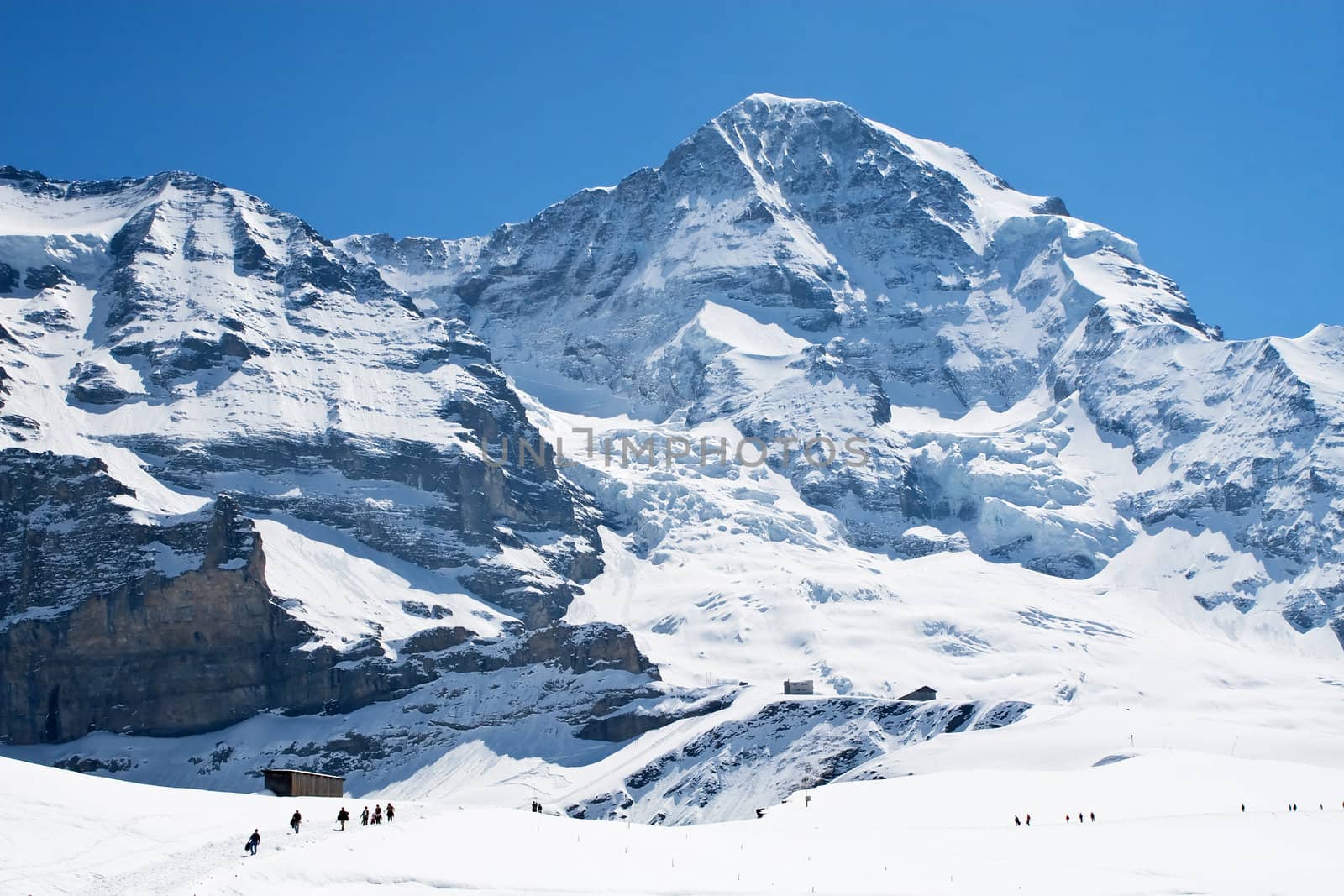 Winter hiking route in the Jungfrau region