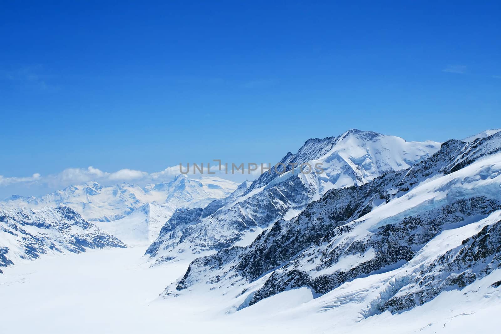 Winter landscape in the swiss alps