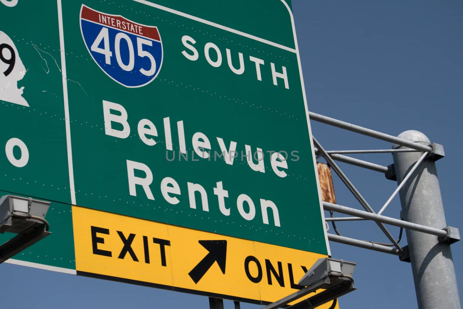 Interstate 405 South Bellevue Renton Exit part of the highway system in Washington State near Seattle.