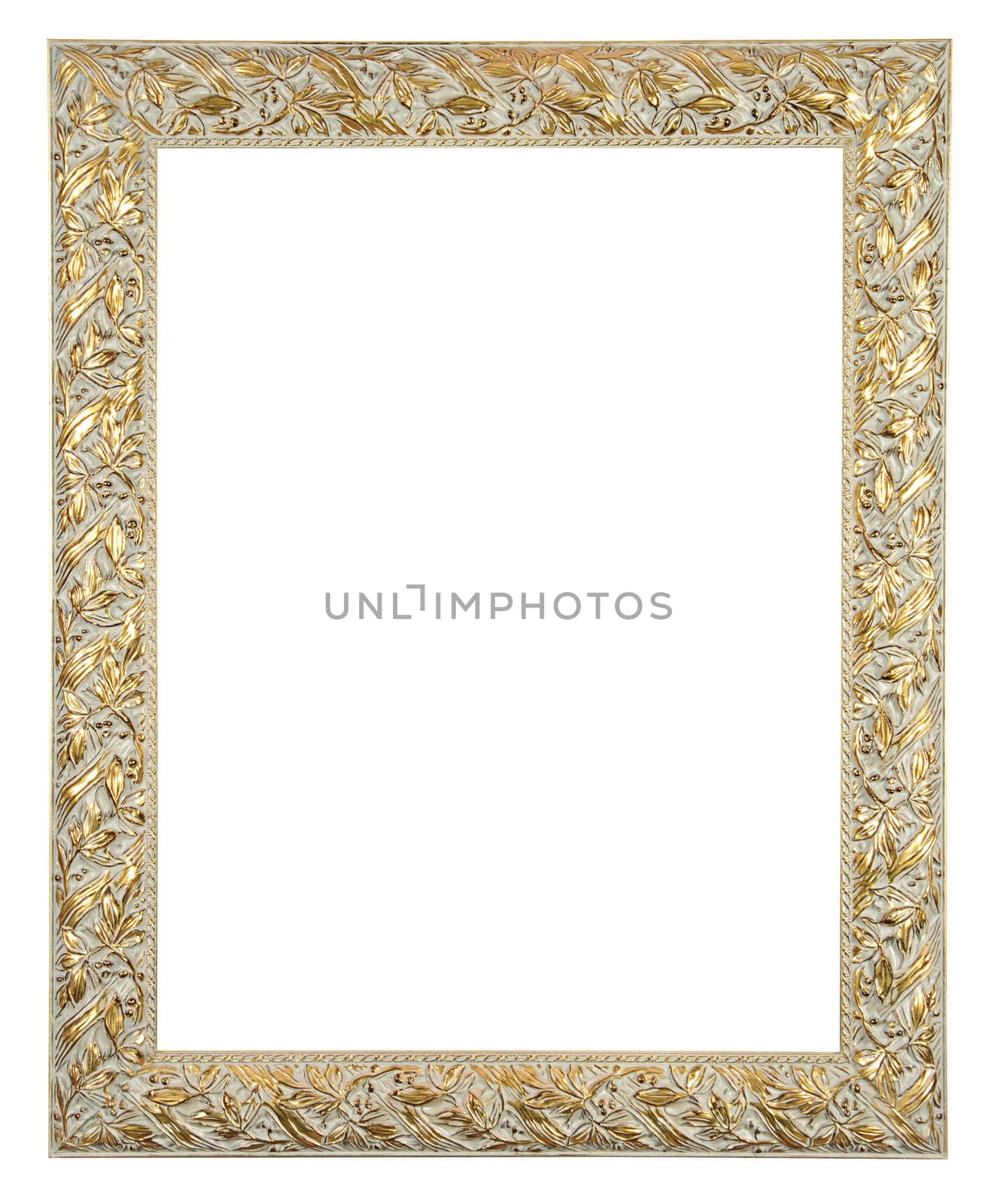 solated decorative old white bronze frame by dyoma
