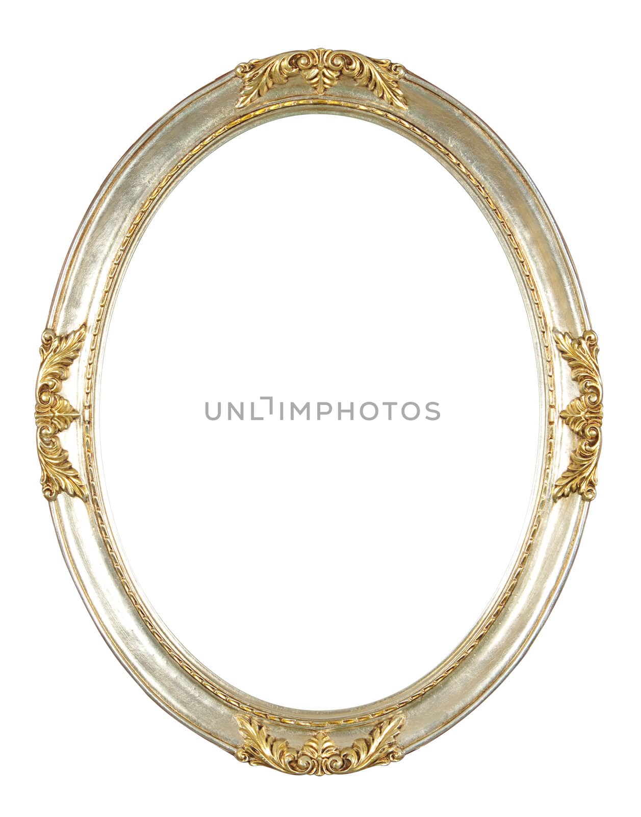 isolated oval frame with clipping path