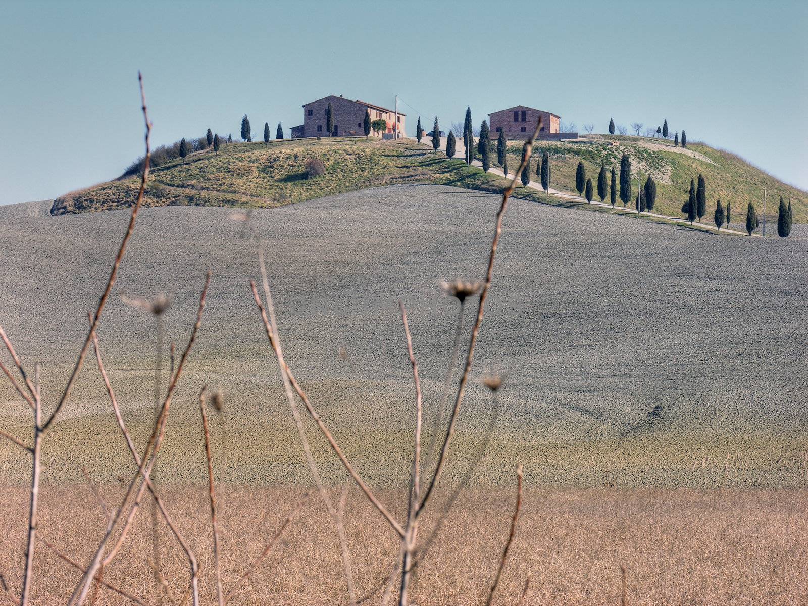Countryside near Siena, Tuscany, Italy in February