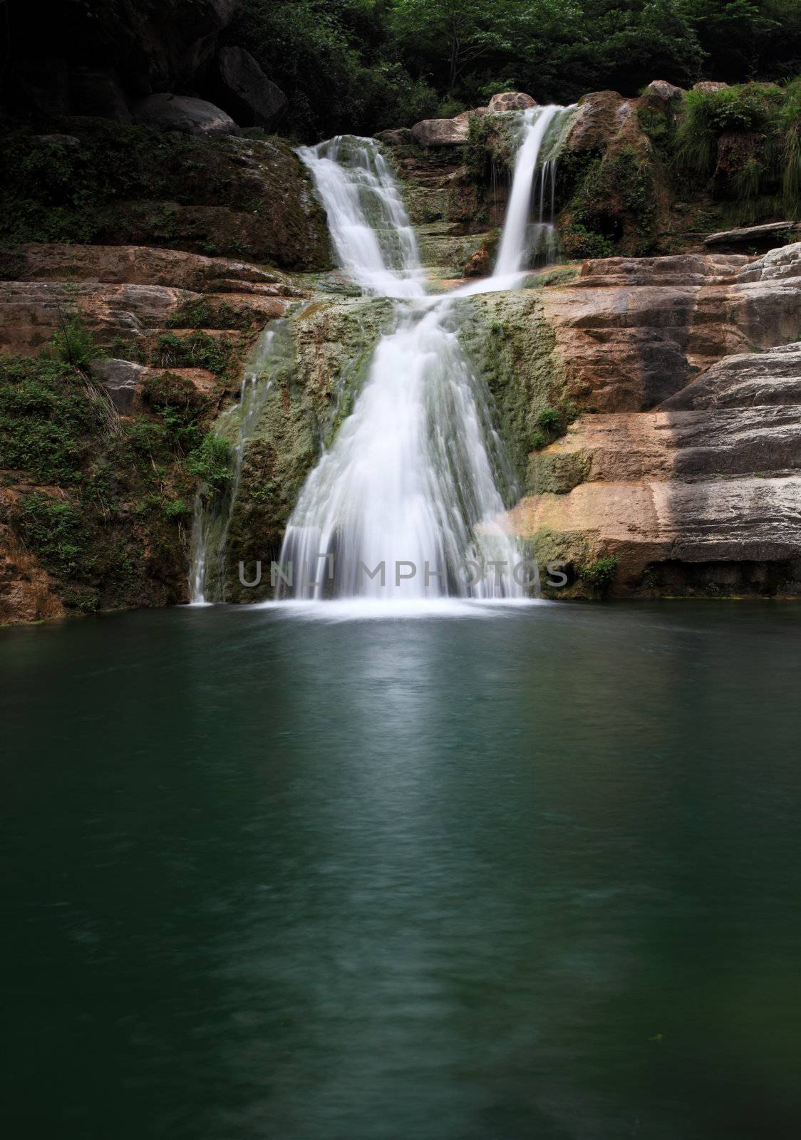Water falls and cascades of Yun-Tai Mountain, a World Geologic Park and AAAAA Scenery Site in China