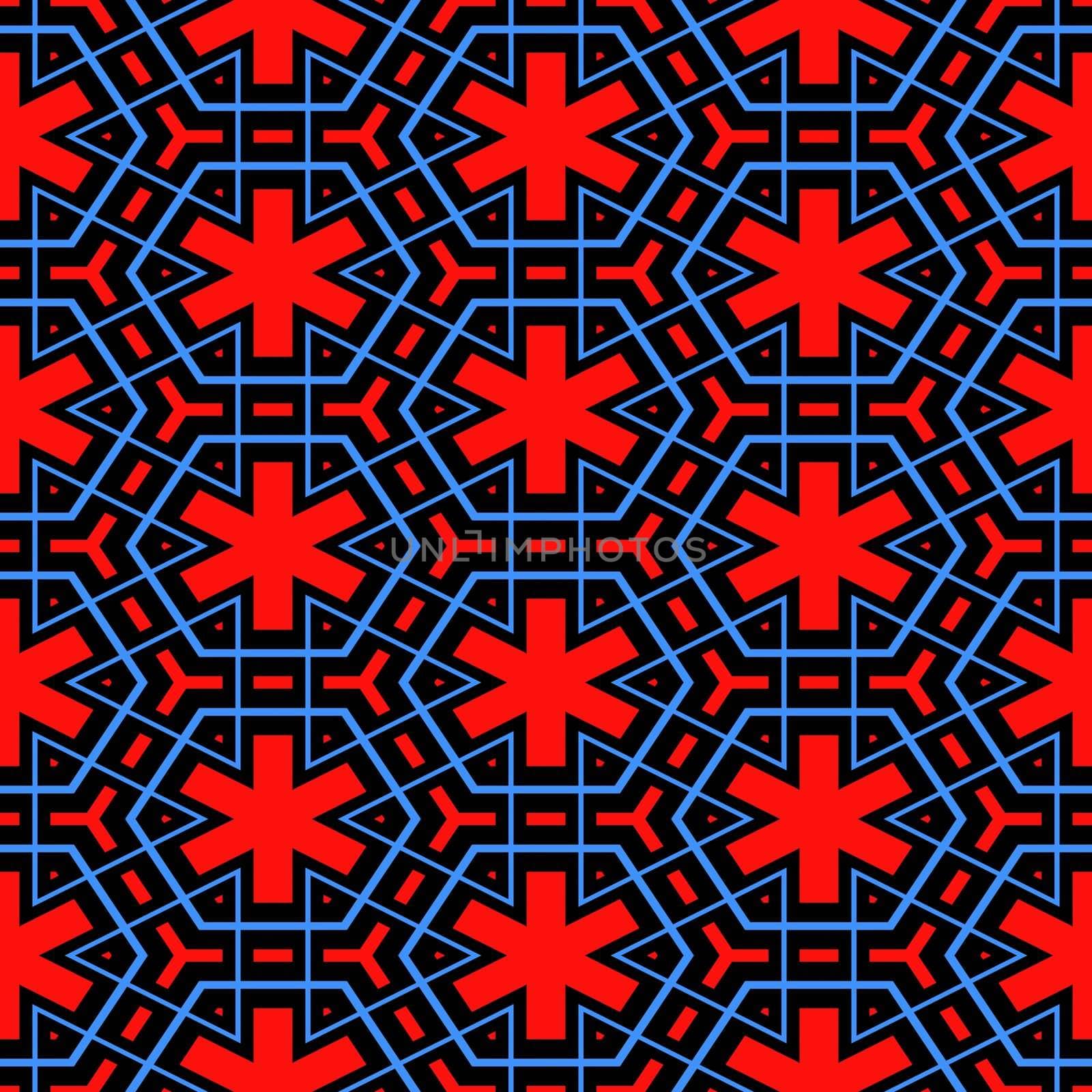 red, blue and black nordic pattern by weknow