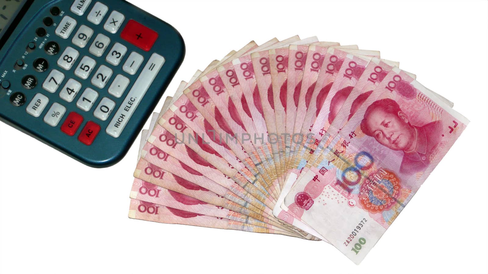 currency，money，renminbi，bill，chinese，yuan，cash，china，wealth，RMB，change，financial，hundred，Monetary，coin，calculator，