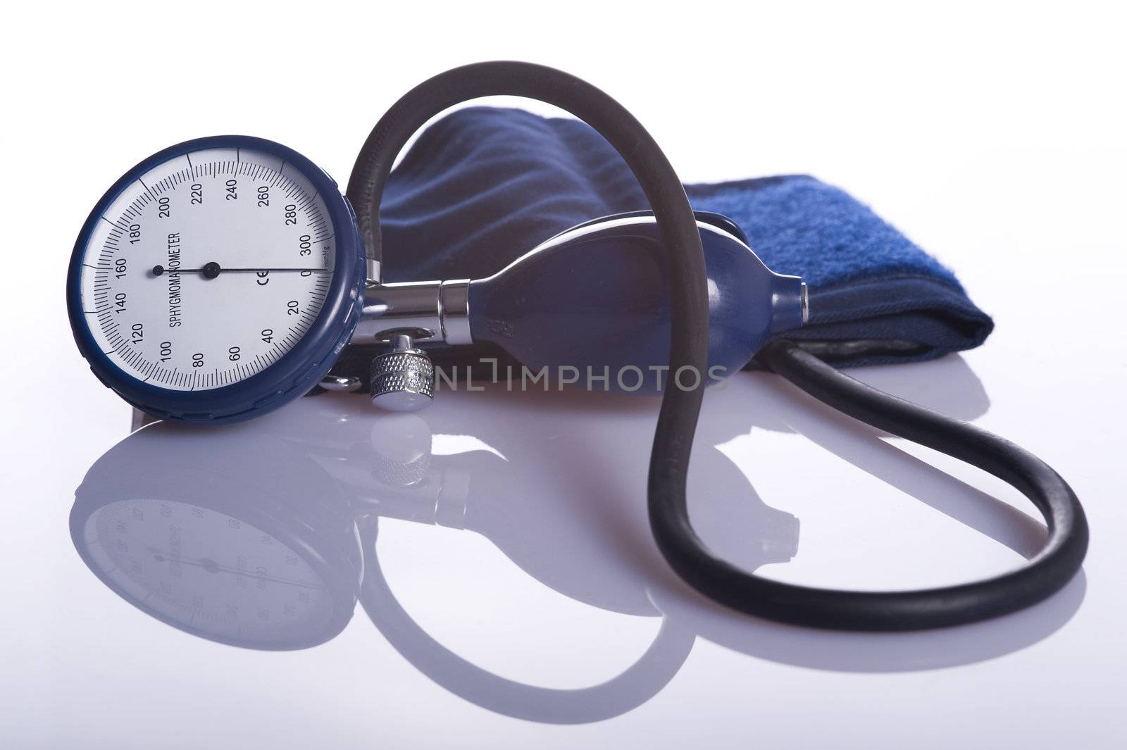 device used to measure blood pressure isolated on white background