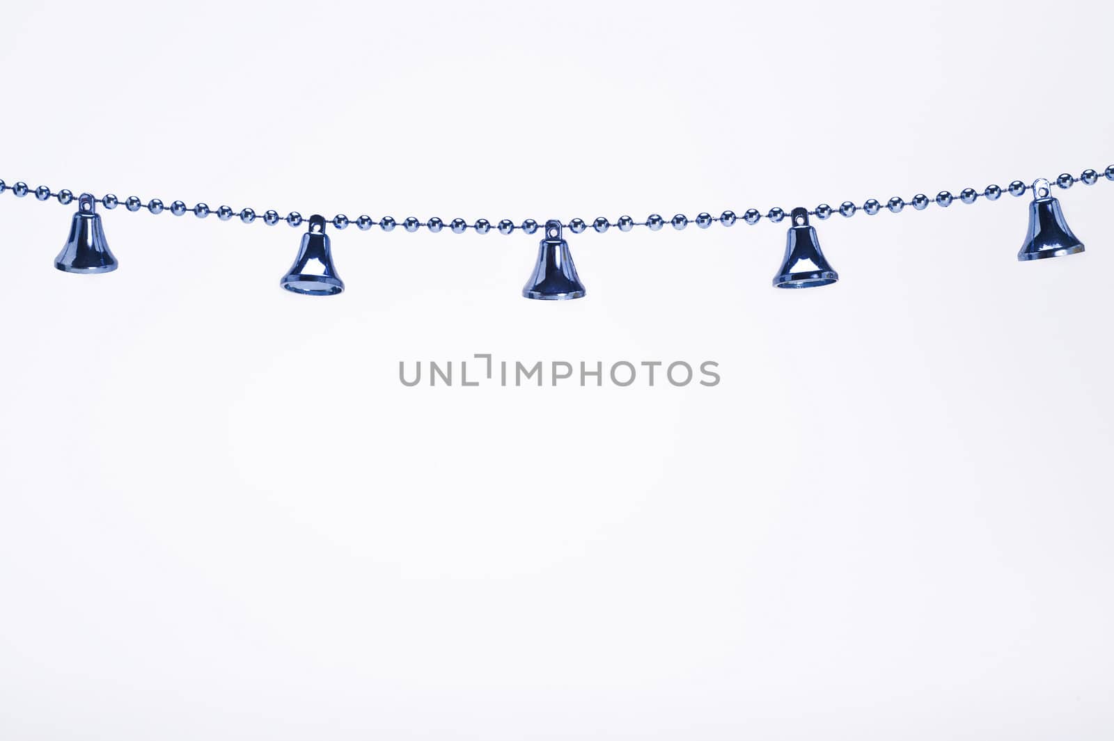 bue christmas bells isolated on white background