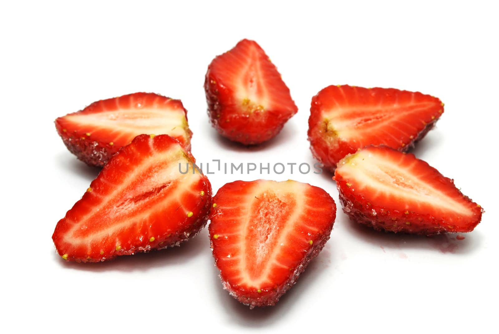Isolated Tasty Star of Strawberries on White Background