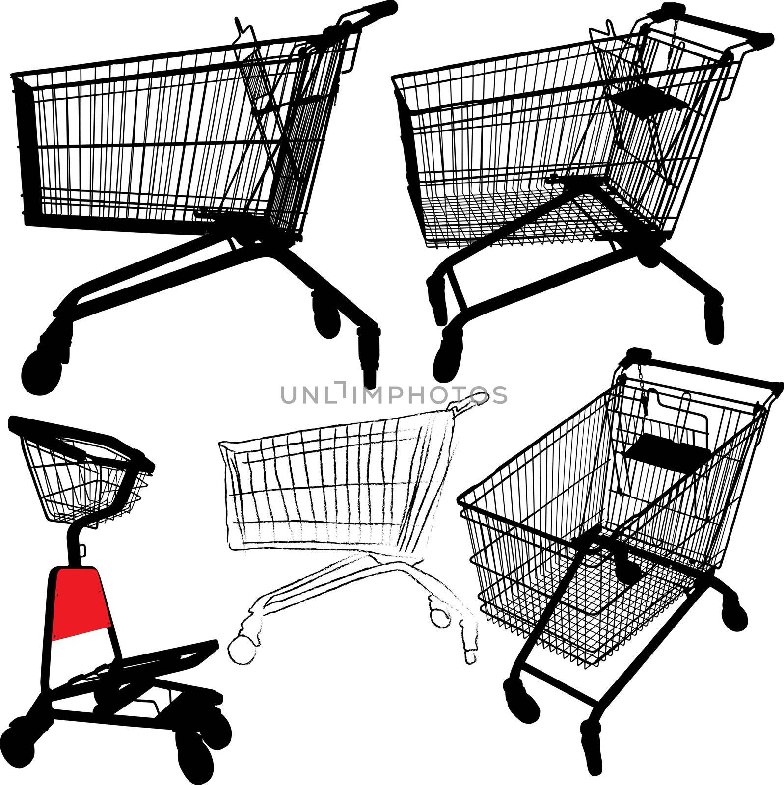 Shopping cart silhouettes by ints