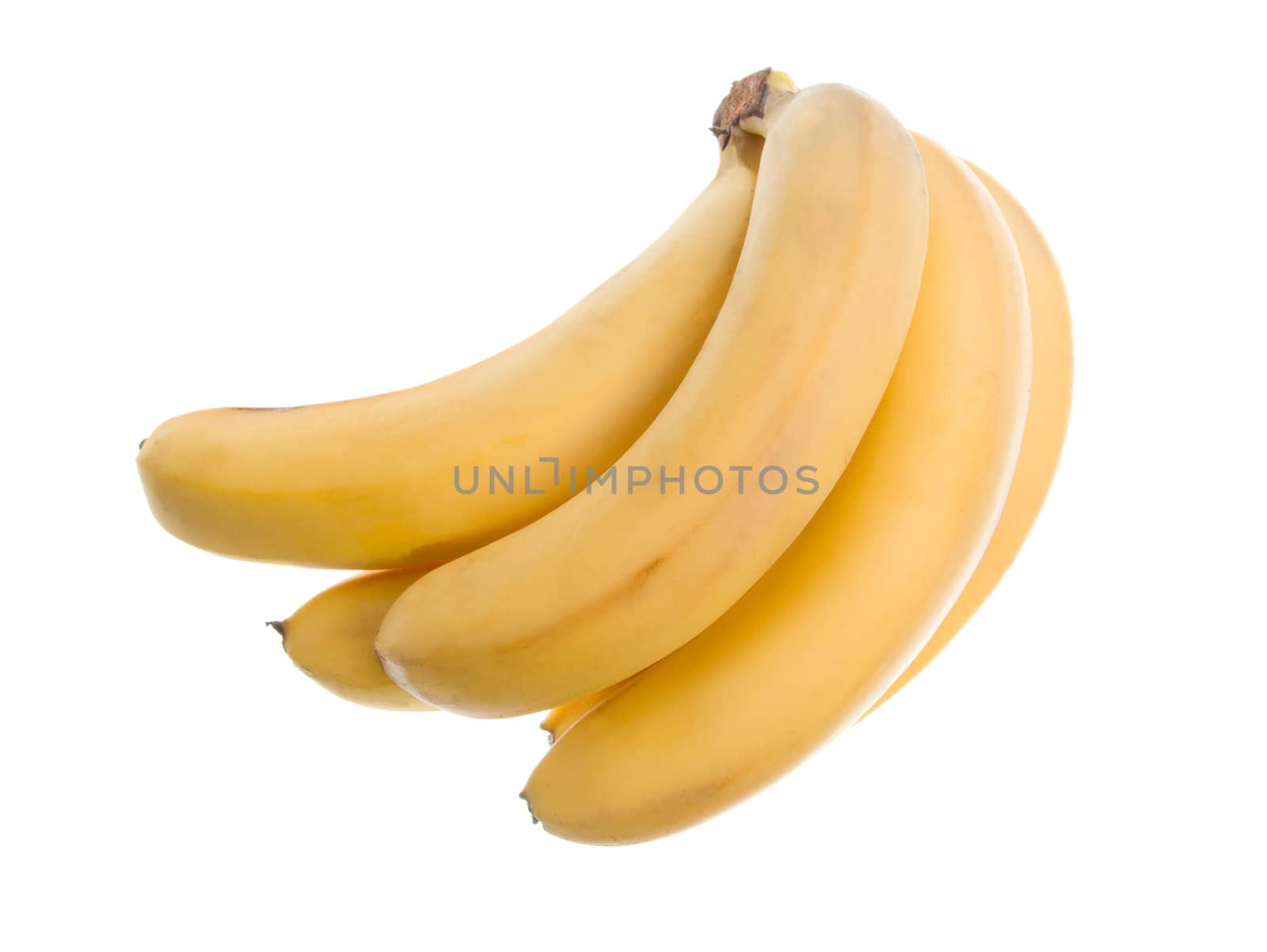 close up of a bunch of bananas.Object isolated on a white background 