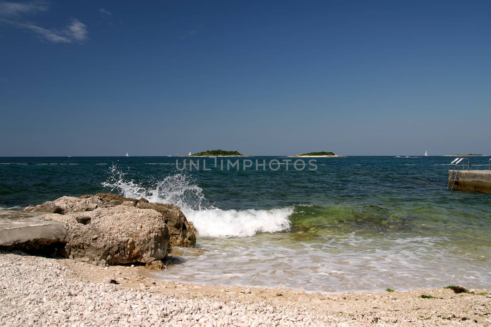 Wave crashing on the shore