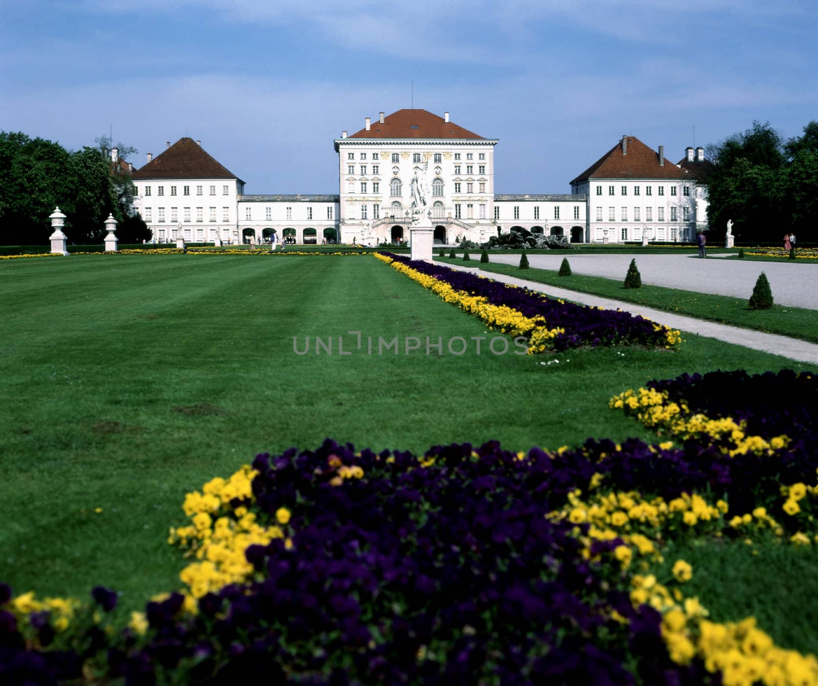 Nymphenburg Palace with garden and park in Munich