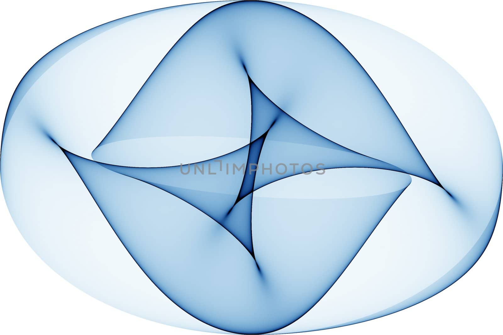Blue abstract shape on white