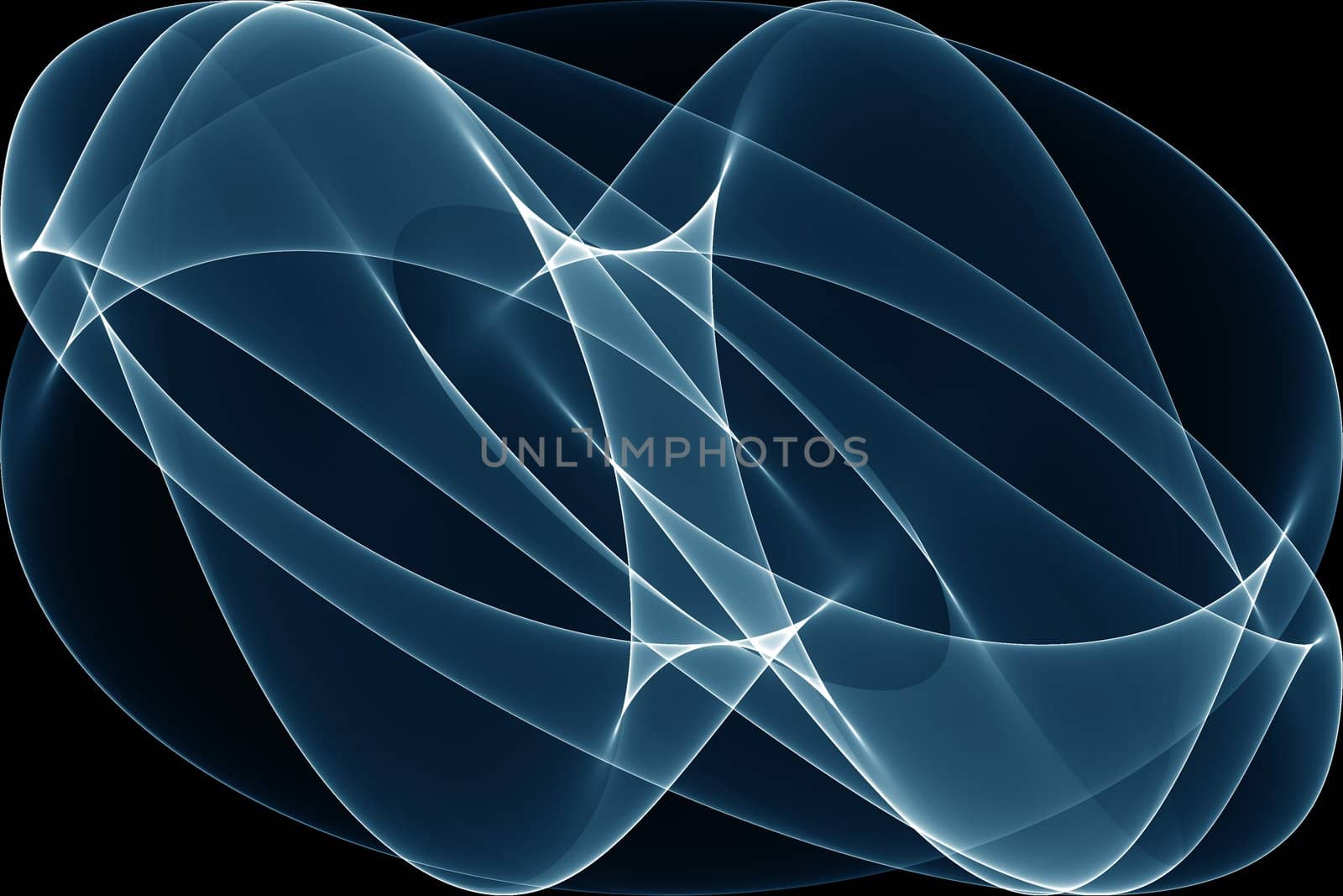 Blue abstract shape on black