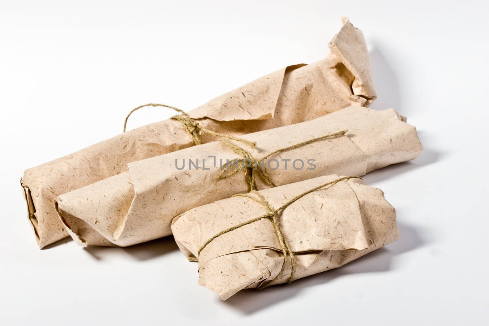 packet, three dispatching on the white background