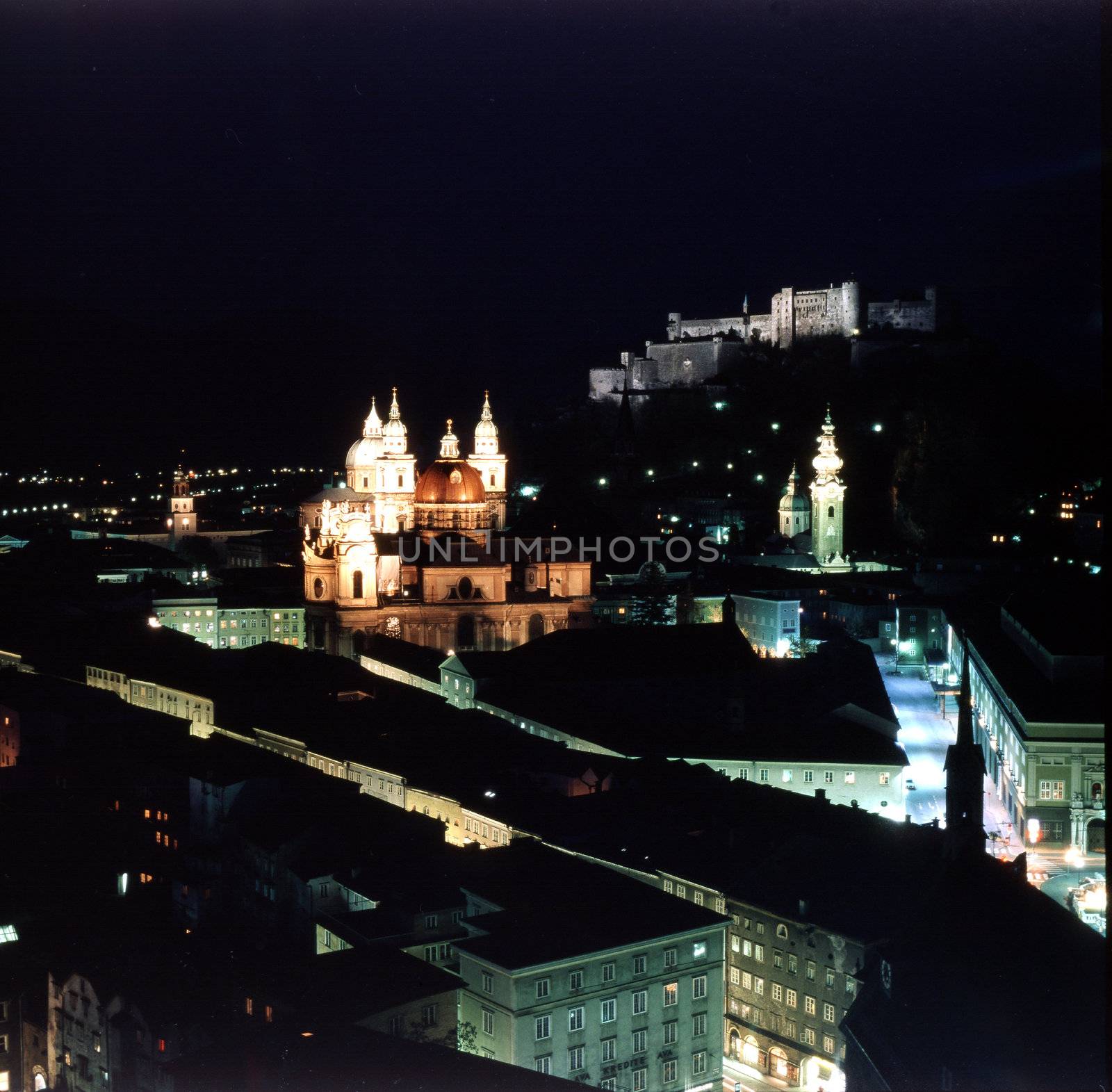 Salzburg  with a castle on hill