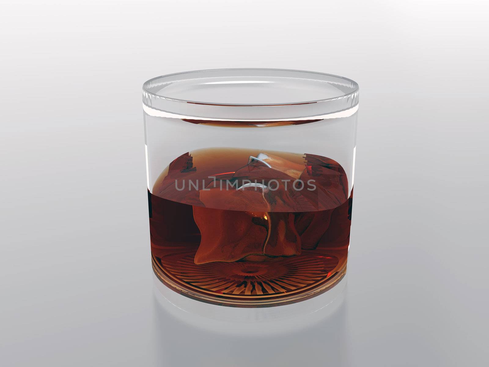 3d glass of cognac