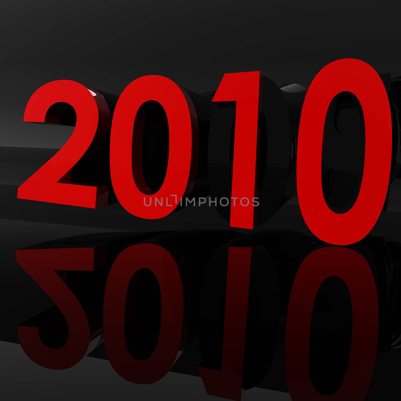 3d image of 2010, red and black design