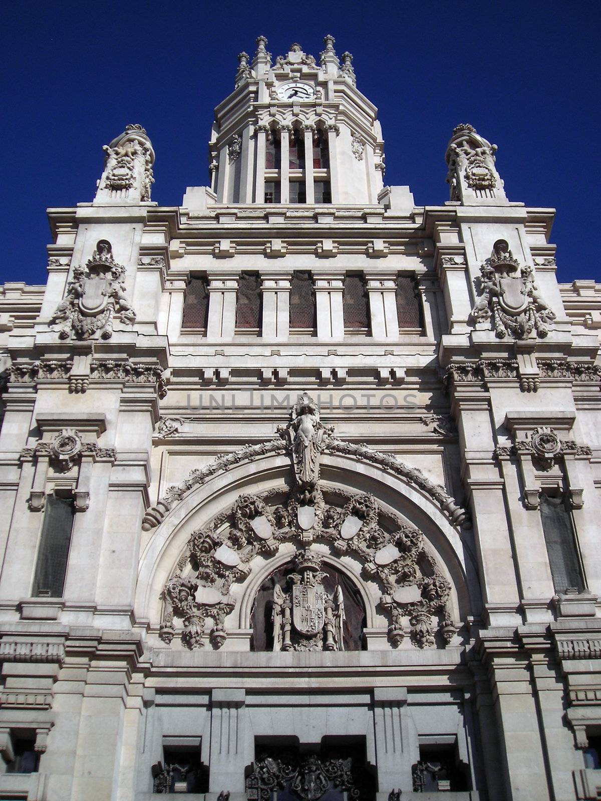 View of the facade of the new Madrid's Major House, also known as Saint Mary of the Telecommunications.