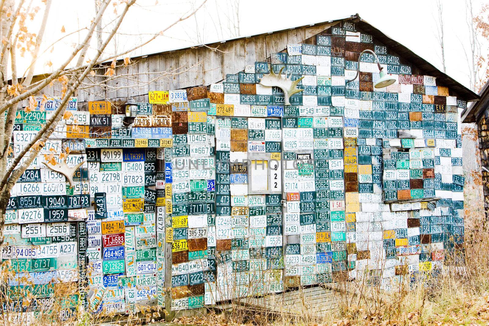 registration numbers on house, Vermont, USA