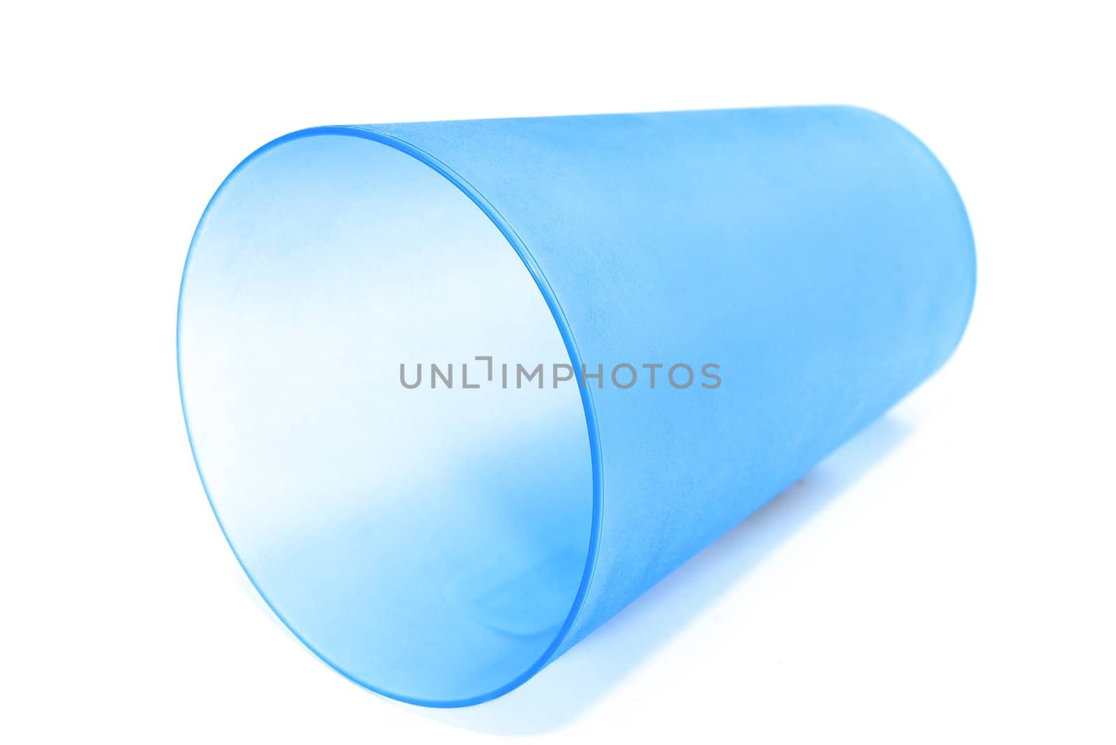 photo of the plastic glass on white background