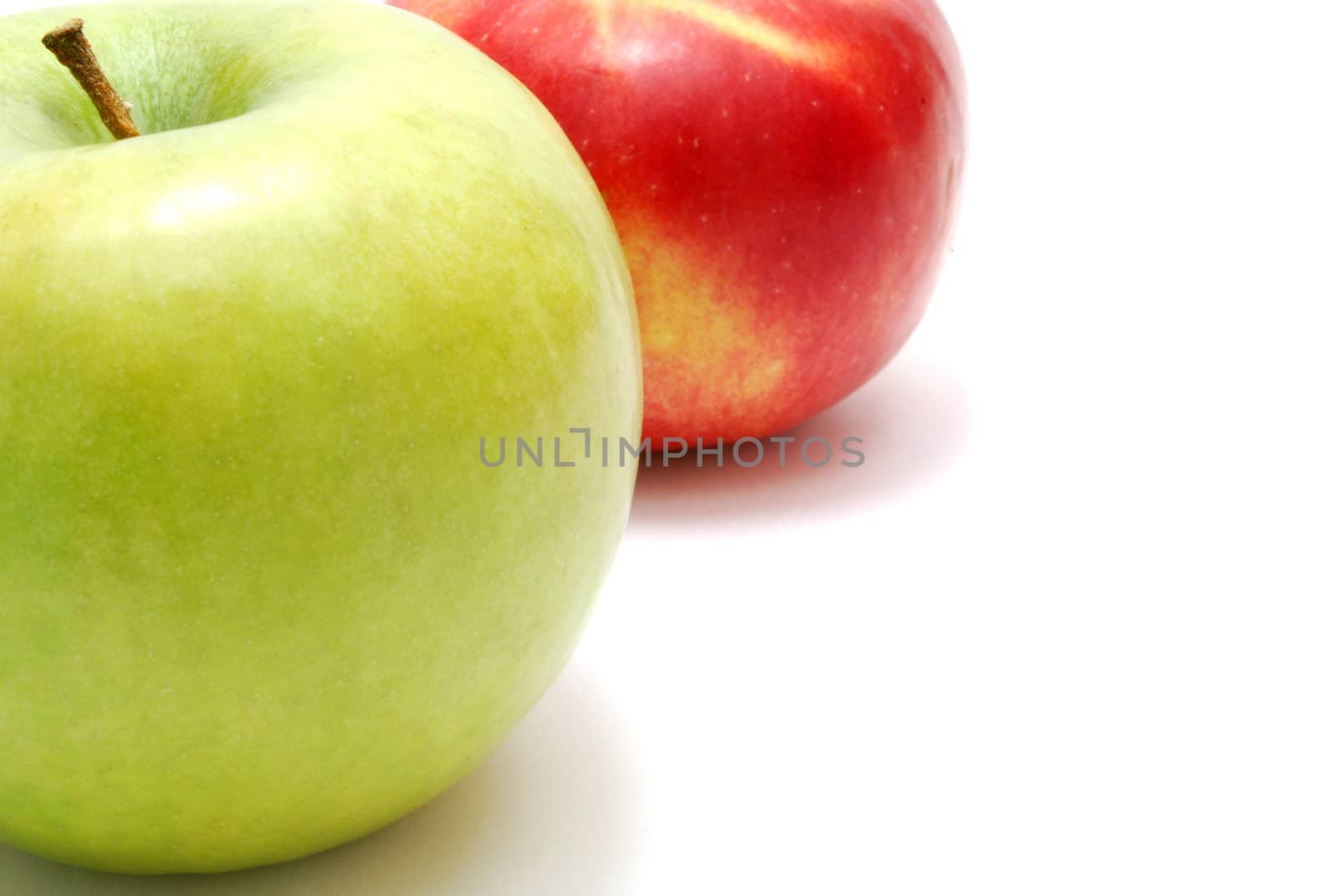 Green and Red Apples Isolated on White