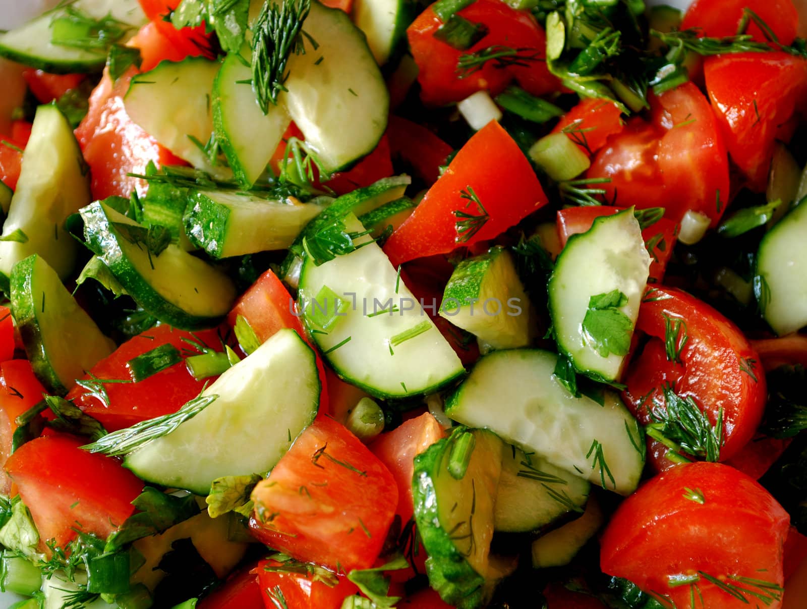 Salad of Tomatoes and Cucumbers