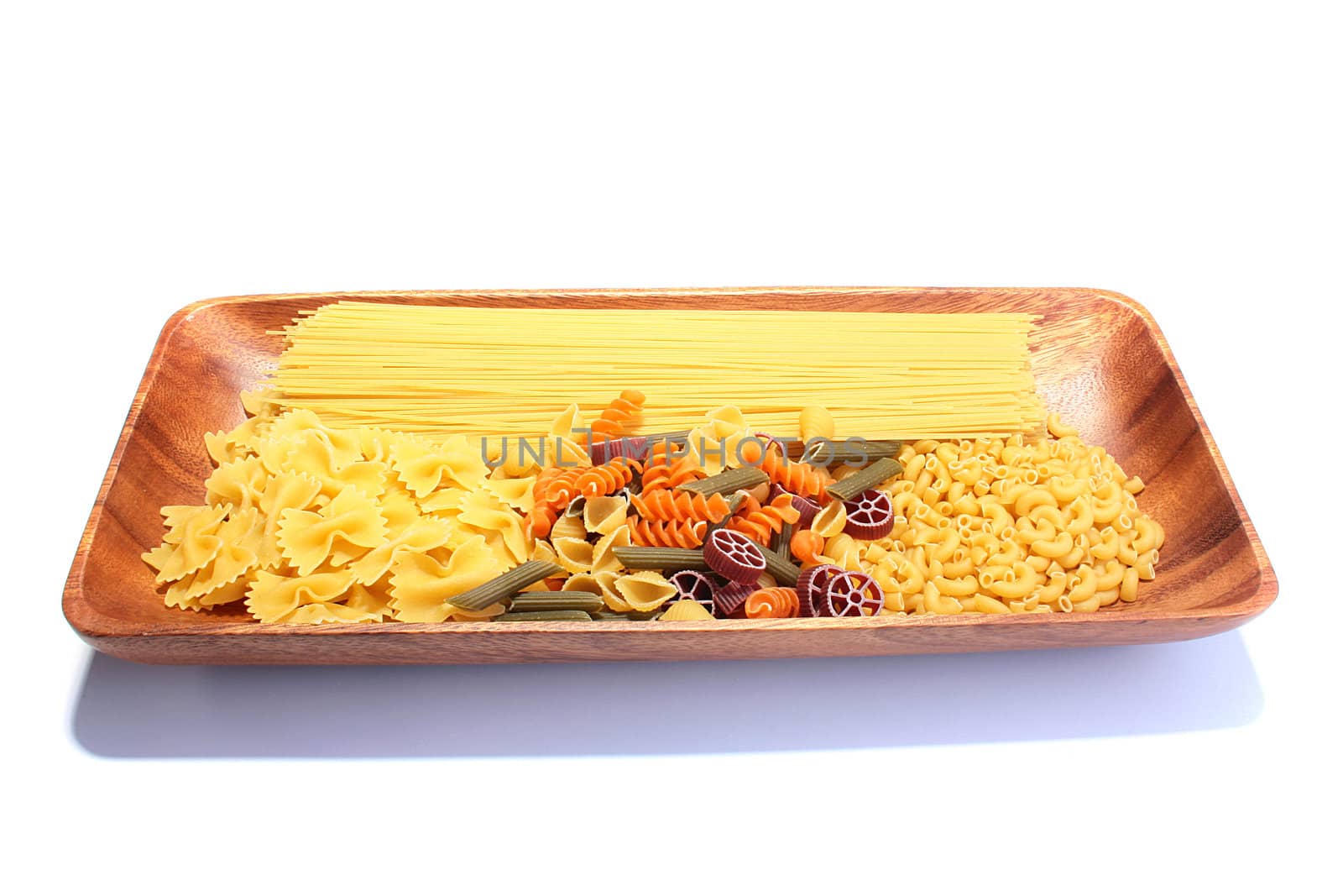 Wooden plate with macaroni by VIPDesignUSA