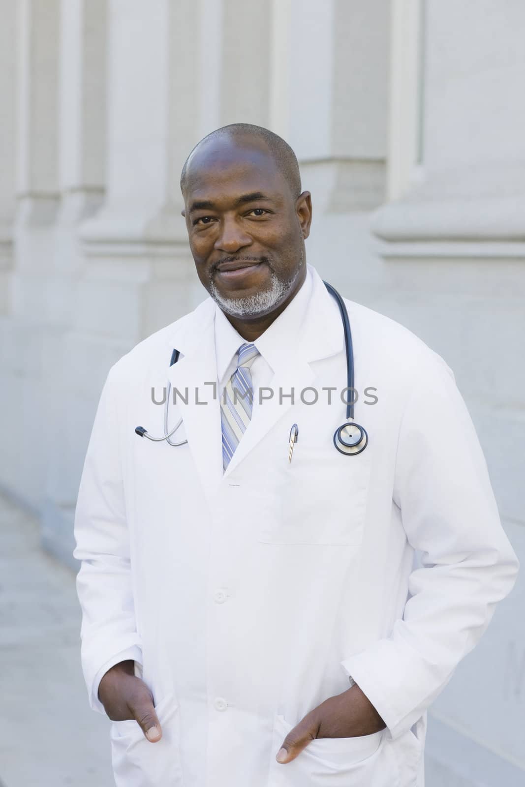 Doctor Standing Outside With Stethoscope Around Neck