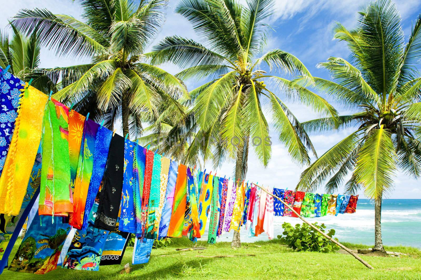 typical fabrics, Bathsheba, East coast of Barbados, Caribbean