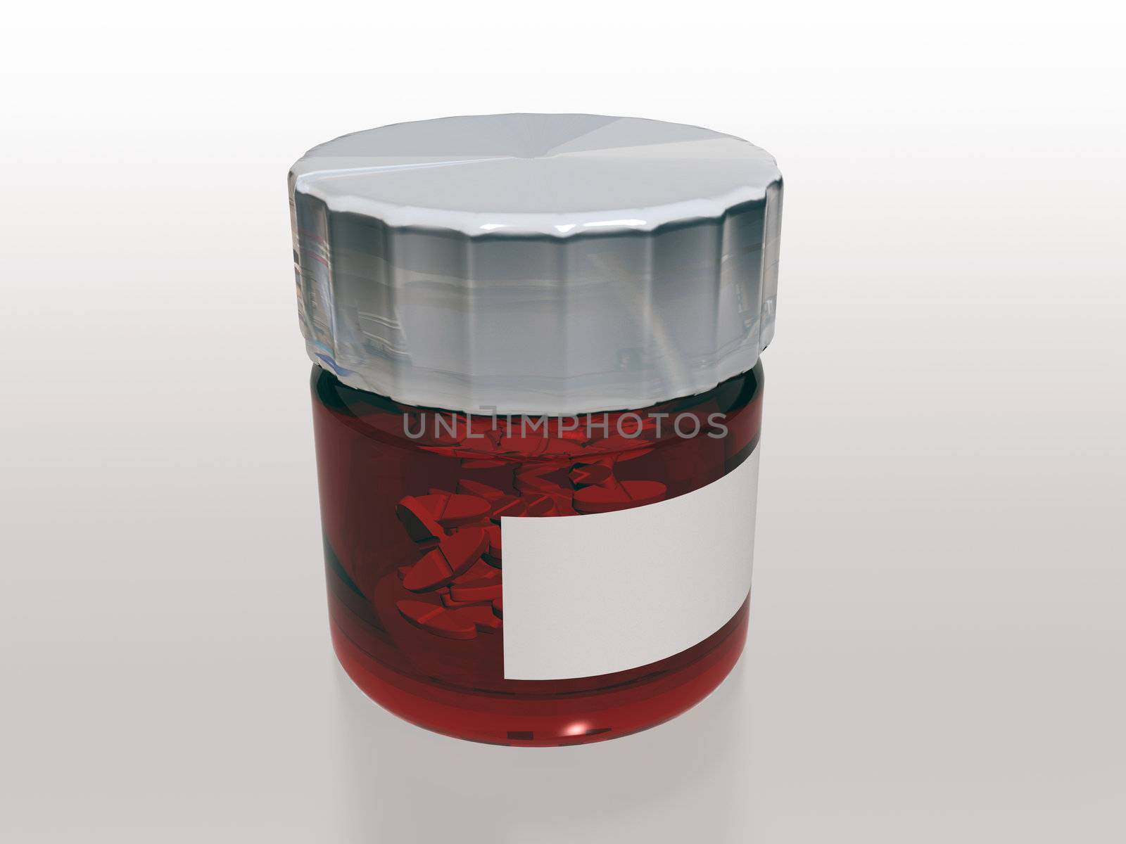 3d image of pills in container