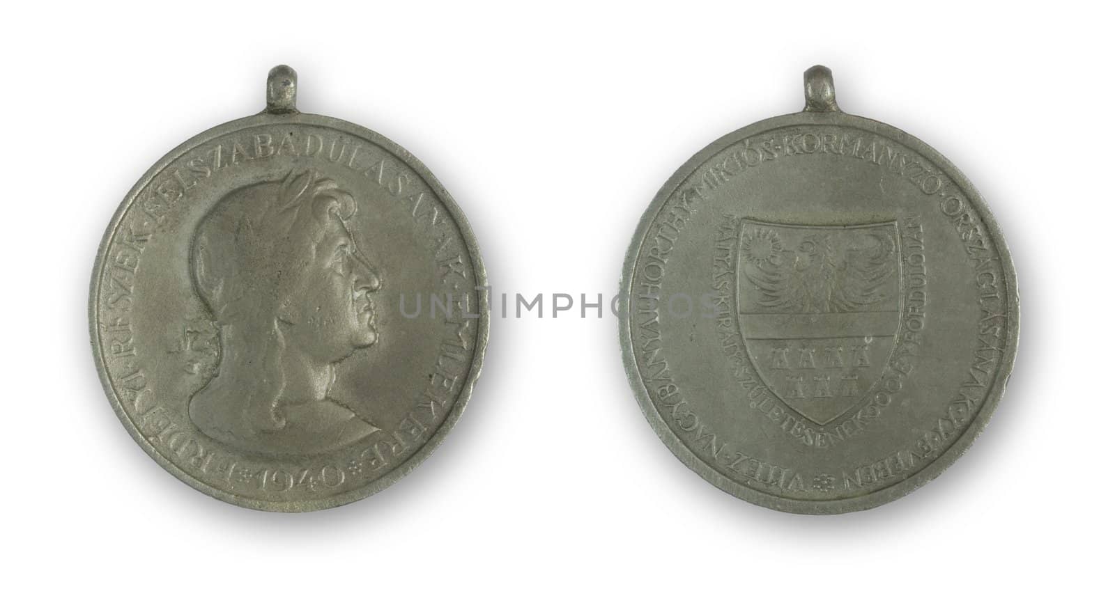Hungarian ancient circular medal from 1940