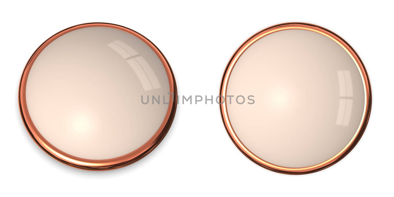 3D button template in solid bronze/copper