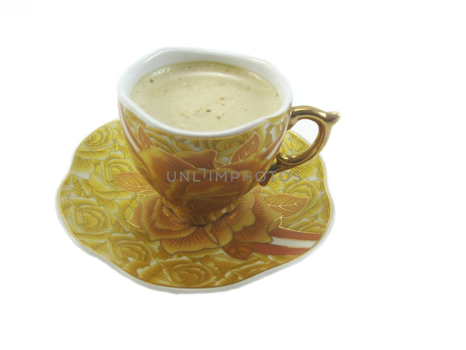 Closeup coffee cup macro