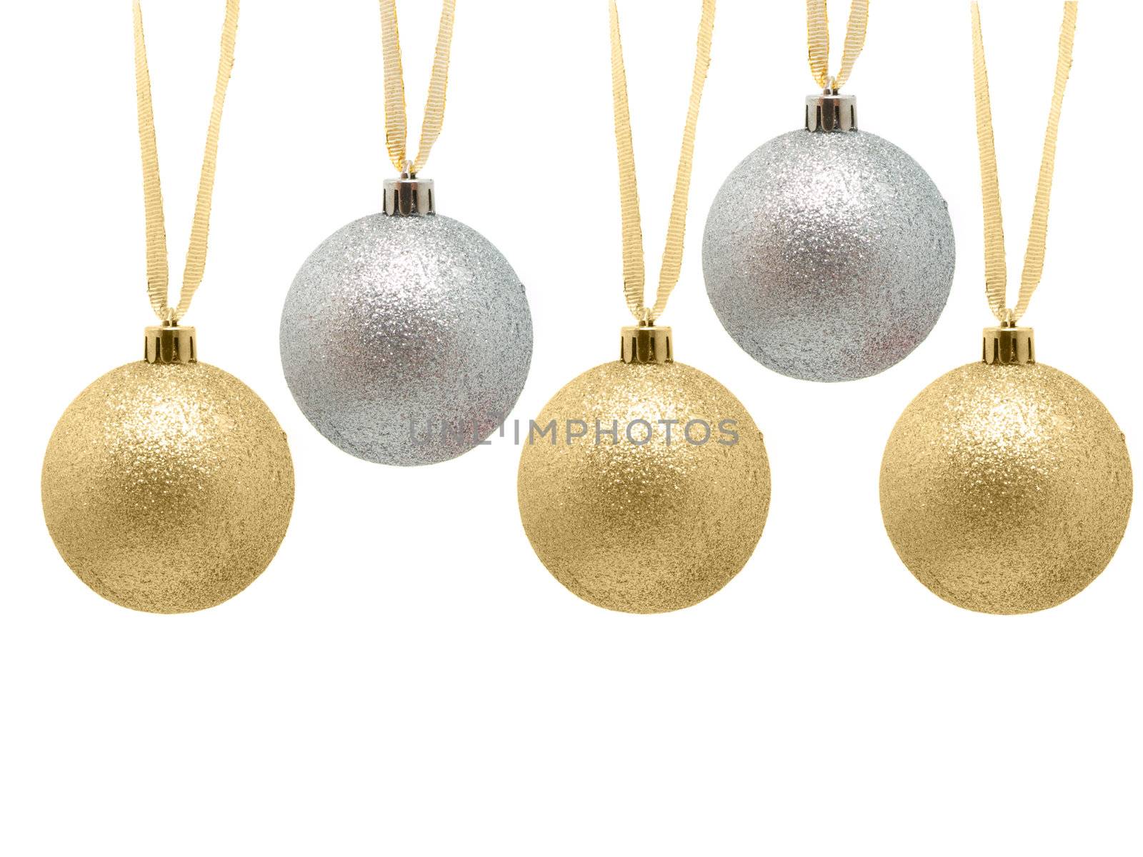 decorative Christmas bauble with bow ribbon