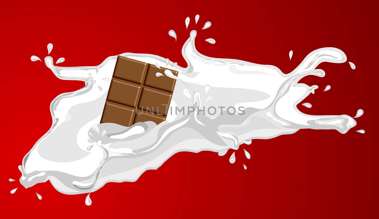 illustration of milk with chocolate