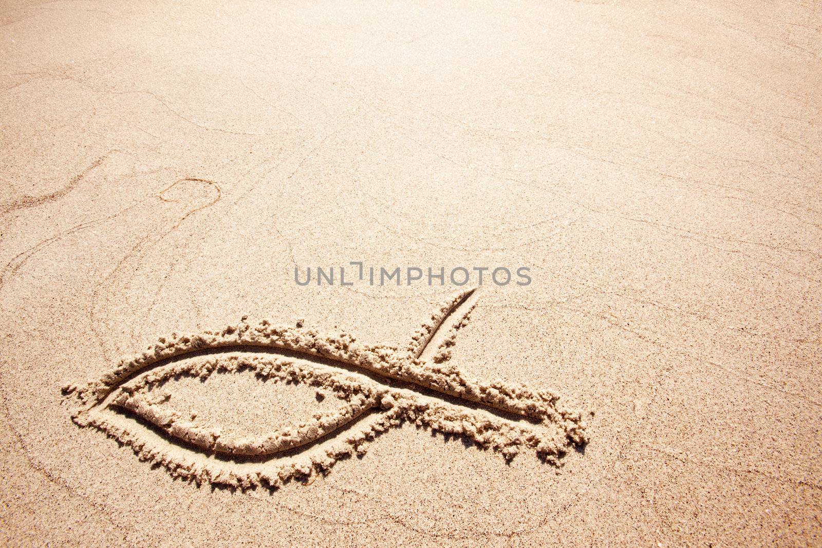 Fish Sand Symbol by leaf