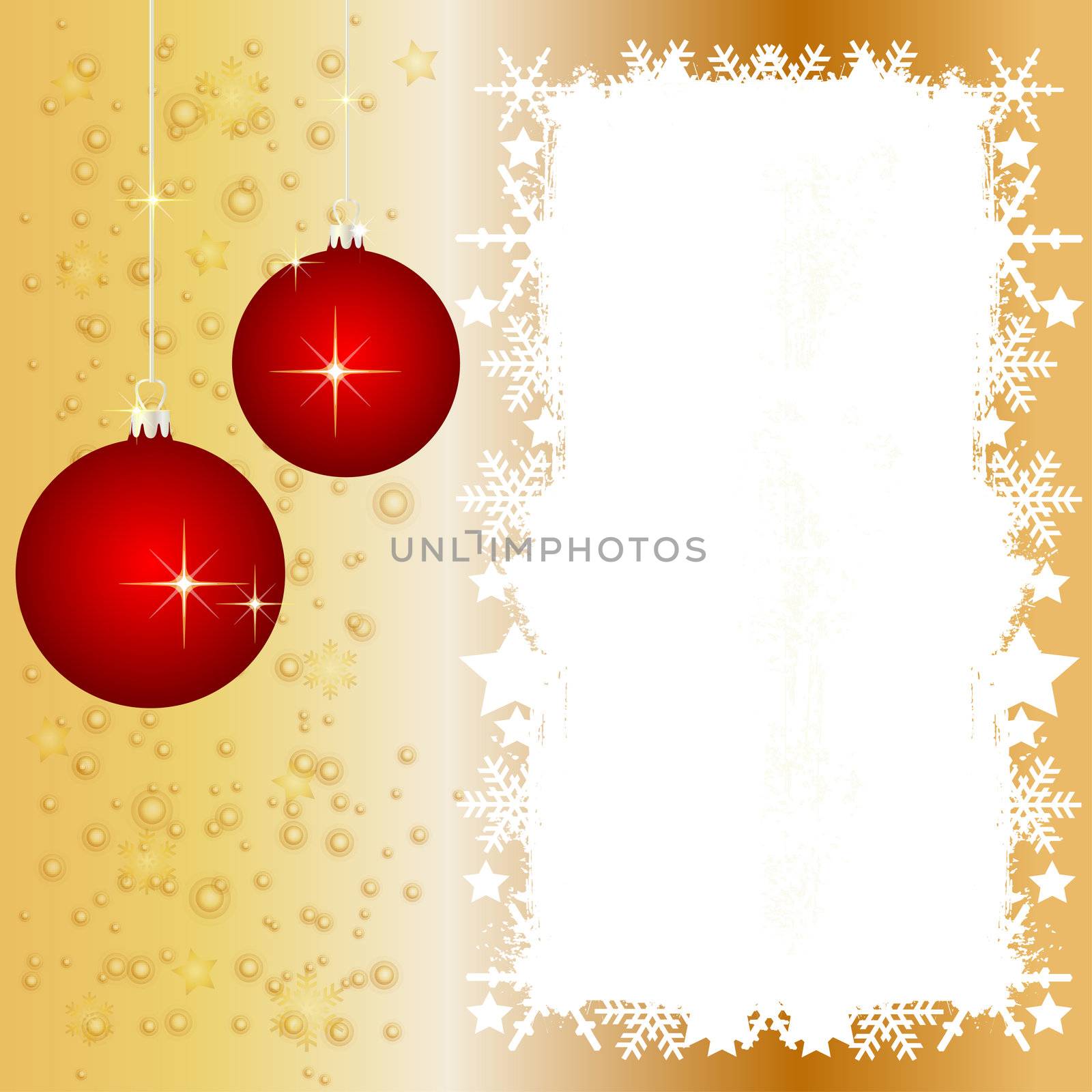 Golden Christmas background with space for your text by peromarketing