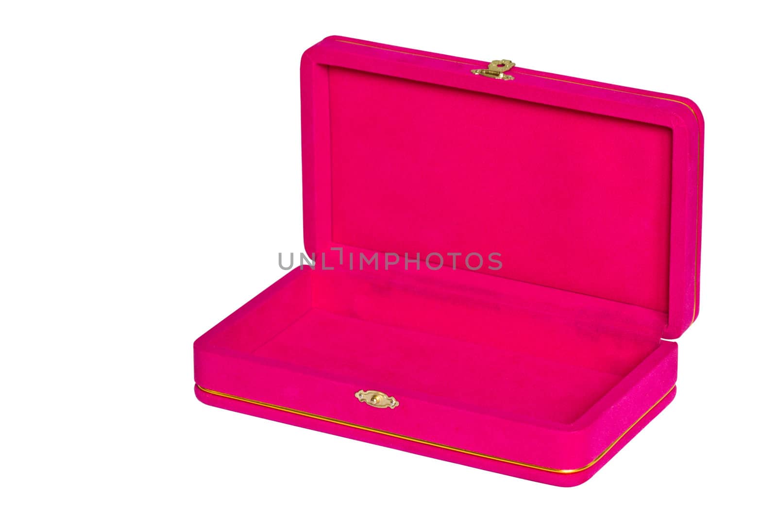 pink velvet box isolated on white background by lavoview