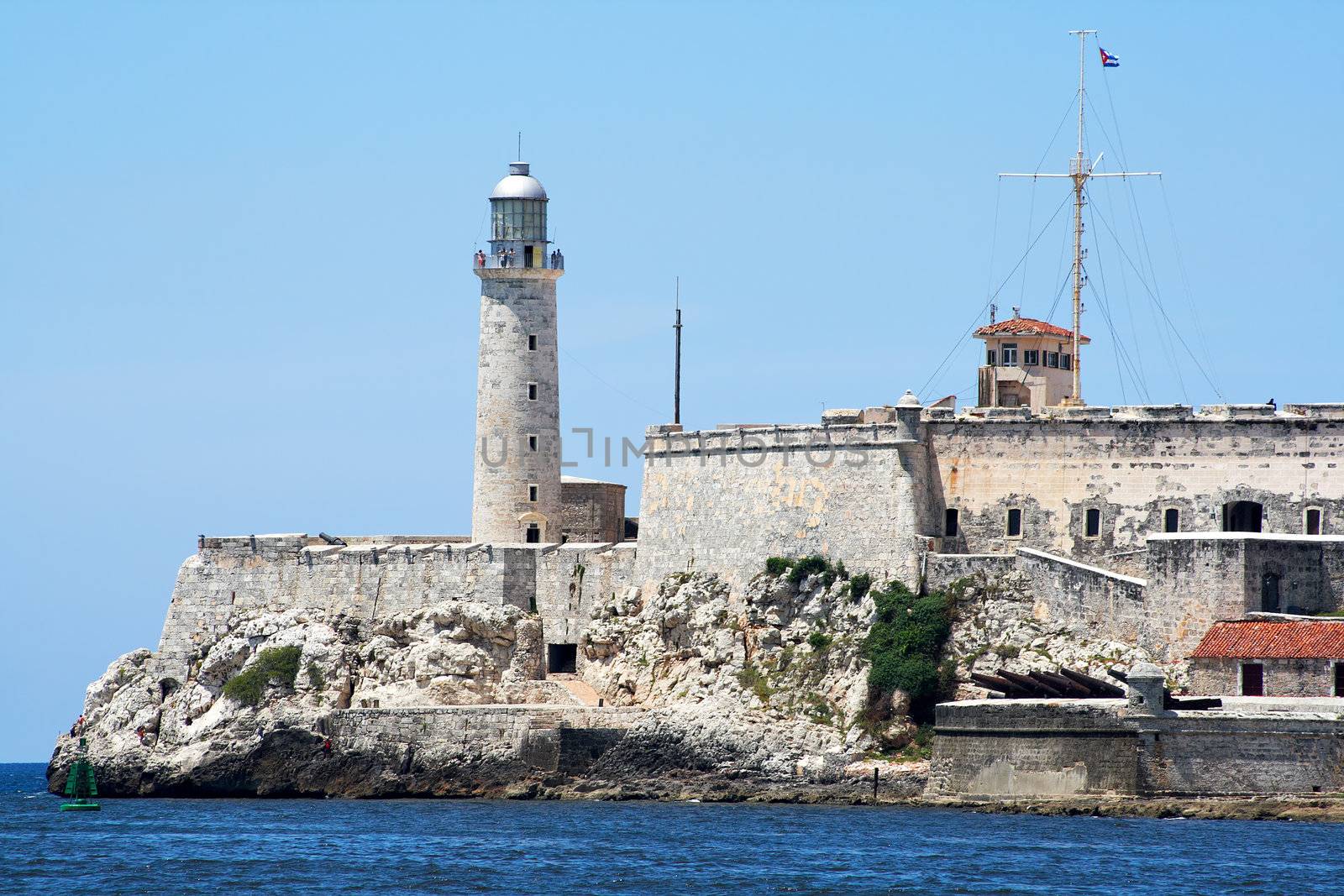 The colonial "El Morro" castle in the entrance of the bay of Havana