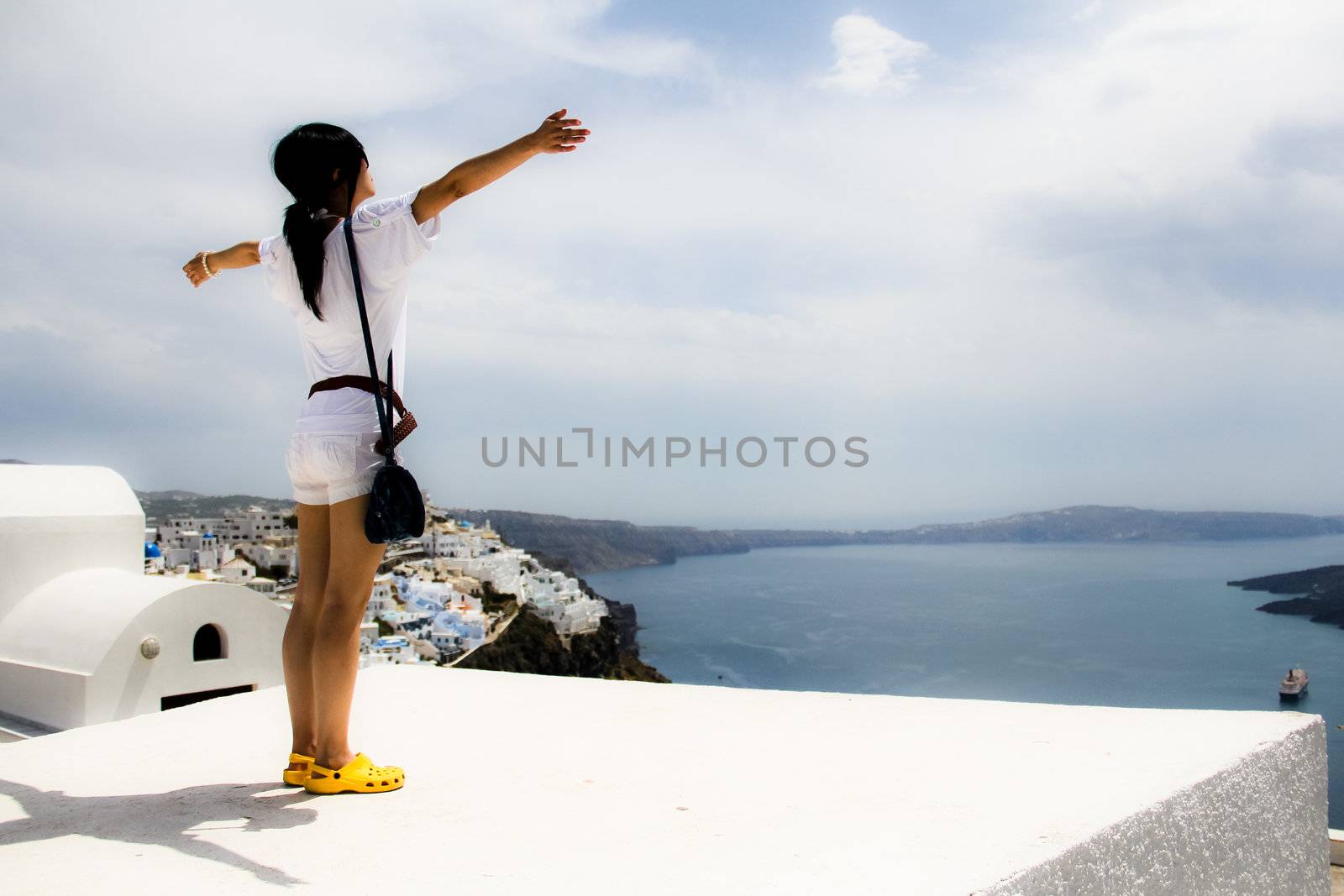 Young Chinese model on vacation