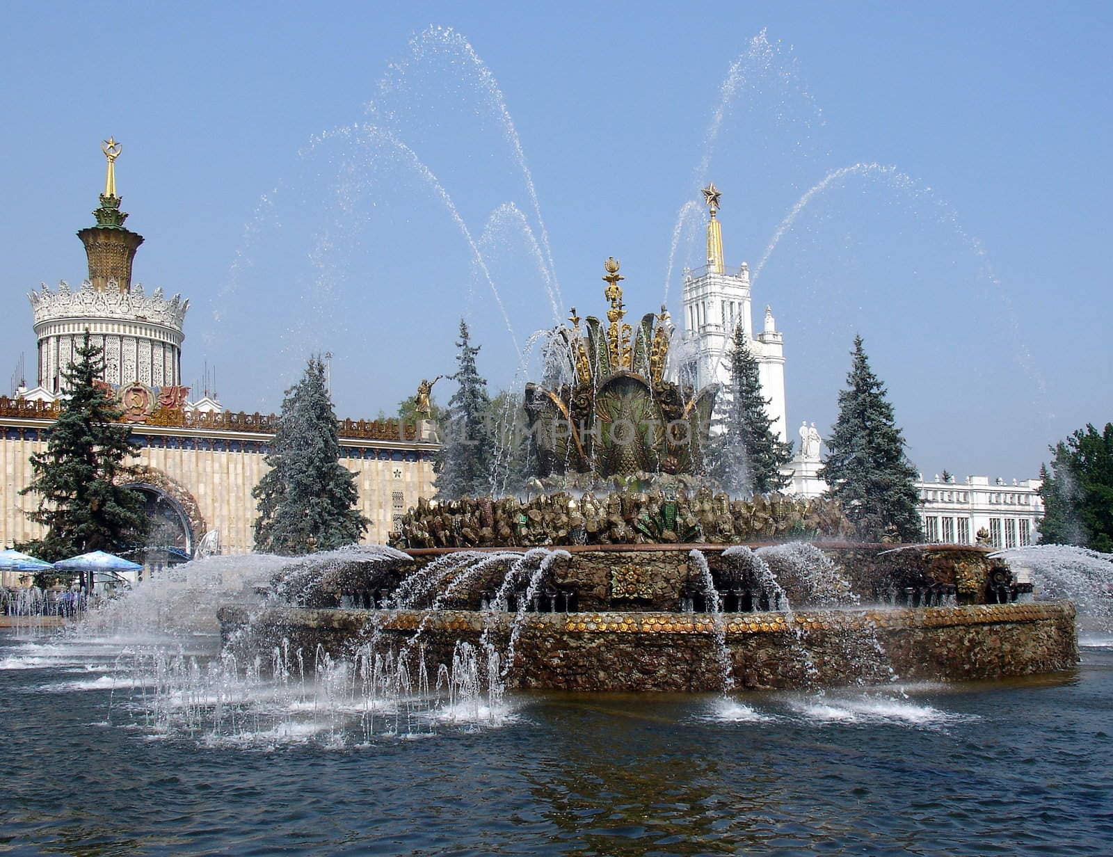Fountain named as stone flower in Moscow