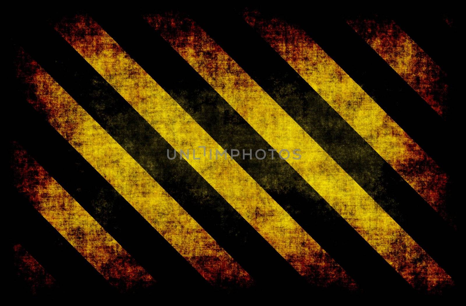 Black Yellow Hazard Stripes as Grunge Background