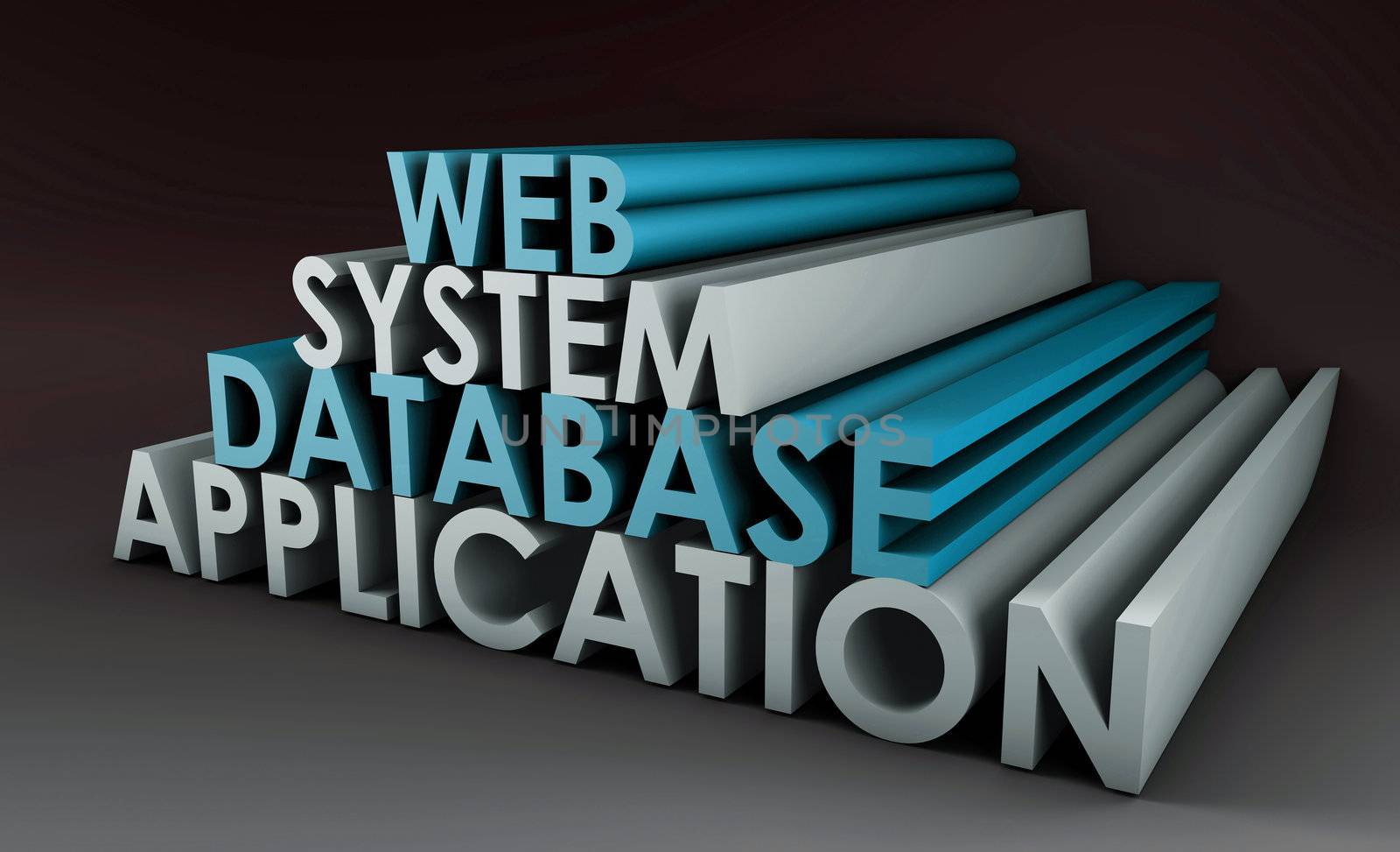 Web Application Database System in 3d Background