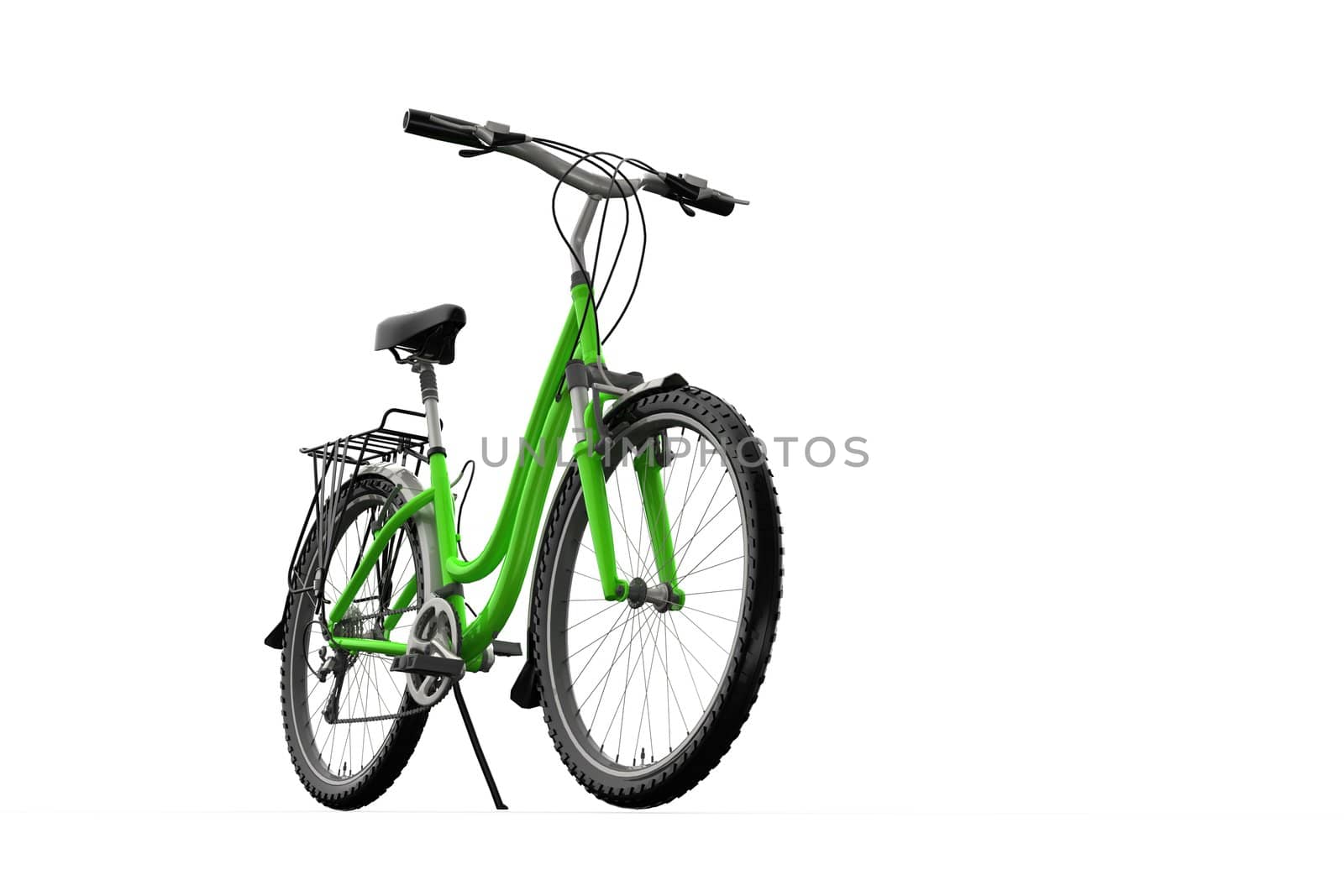 A 3D mountain bike isolated on a white background background