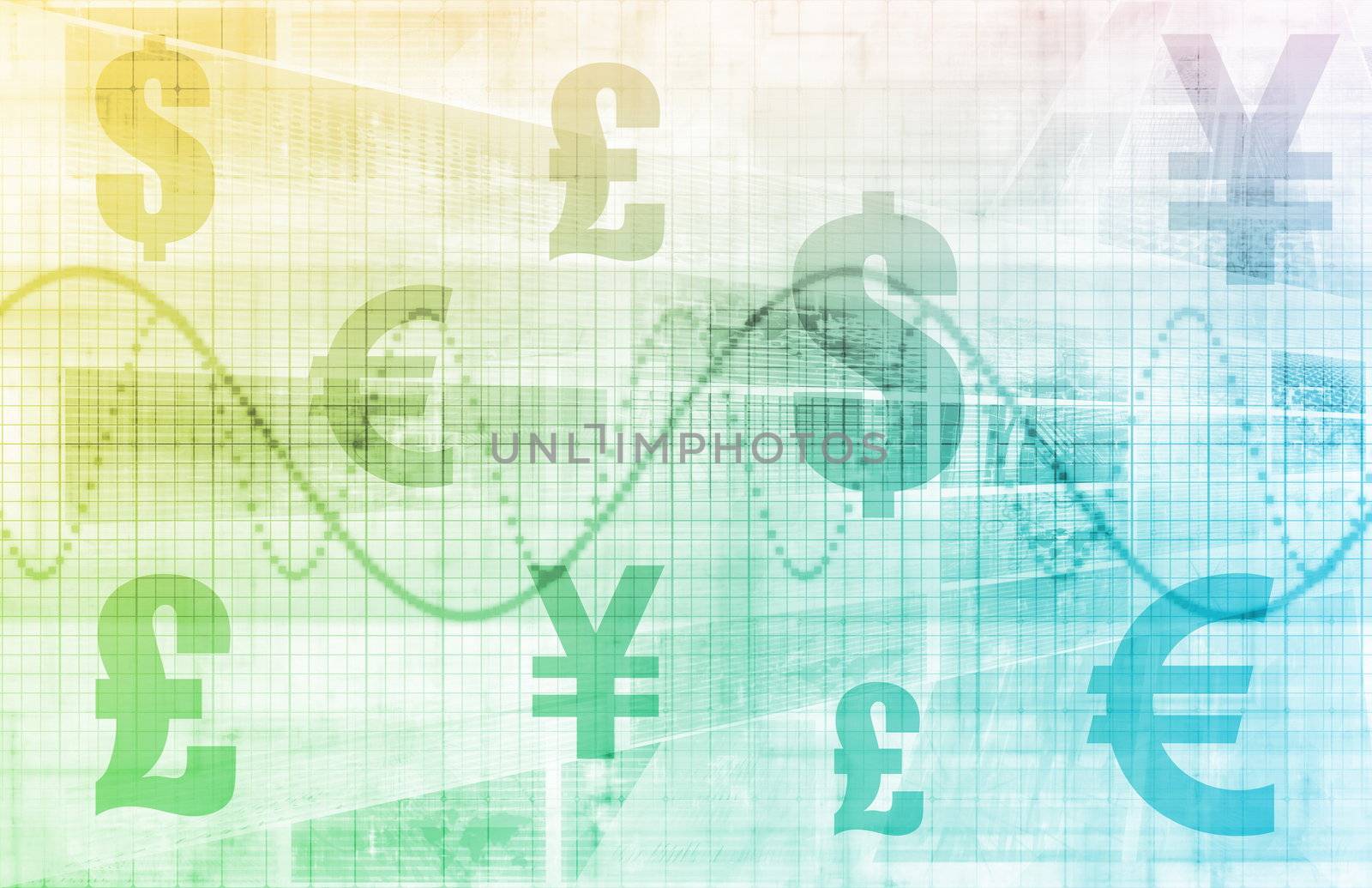 Business Finance Currencies as a Chart Background